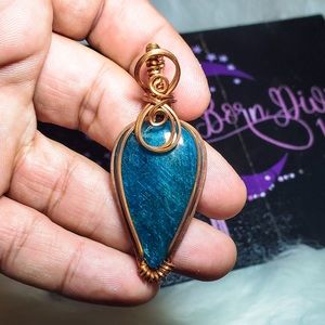 Gorgeous infiniti wrapped Blue apatite Pendant